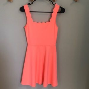 Scalloped Neon Dress